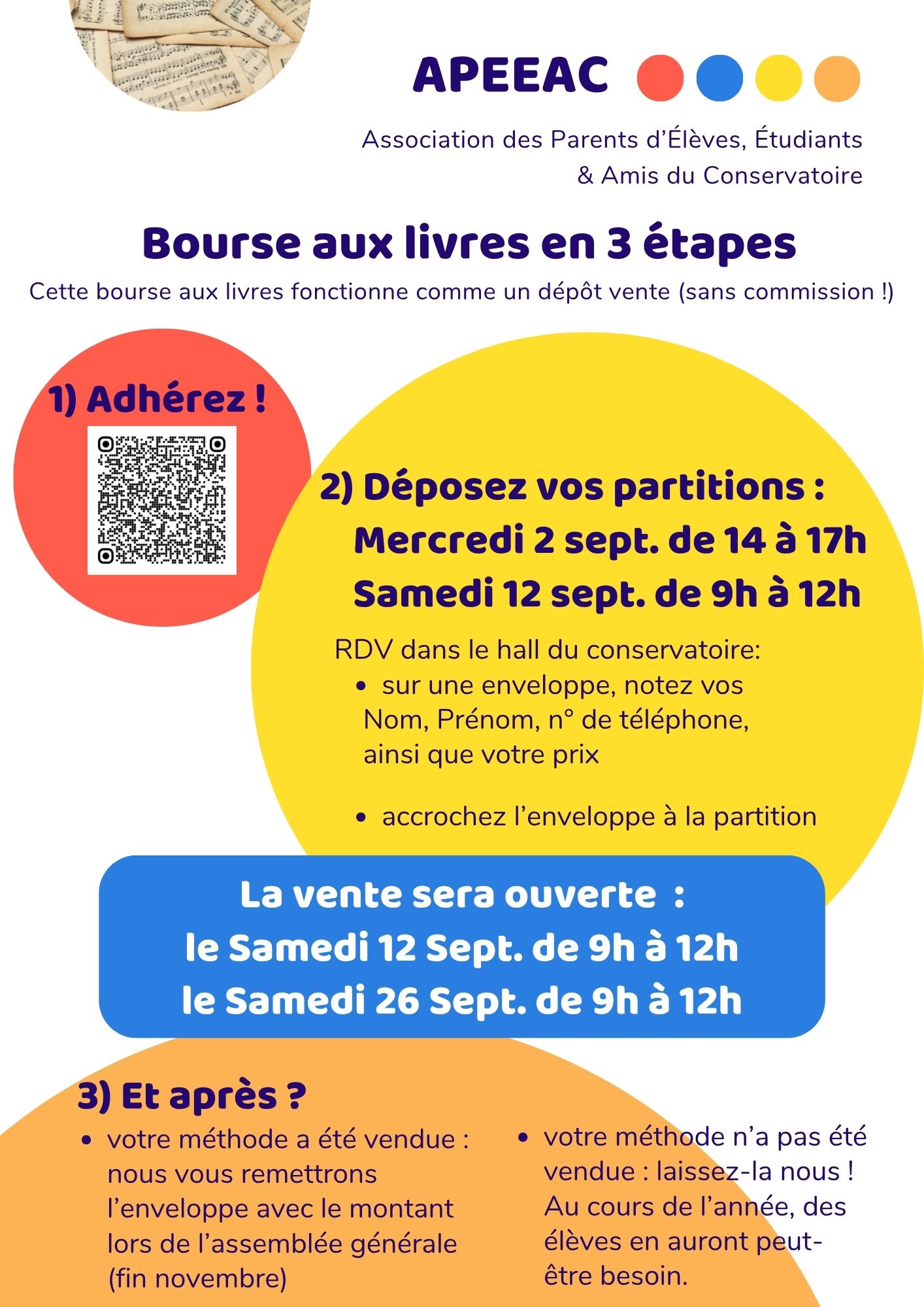 Bourse aux livres : dépôts le 2 septembre (14h-17h) et le 12 septembre (9h-12h) / ventes les 12 et 26 septembre (9h-12h)