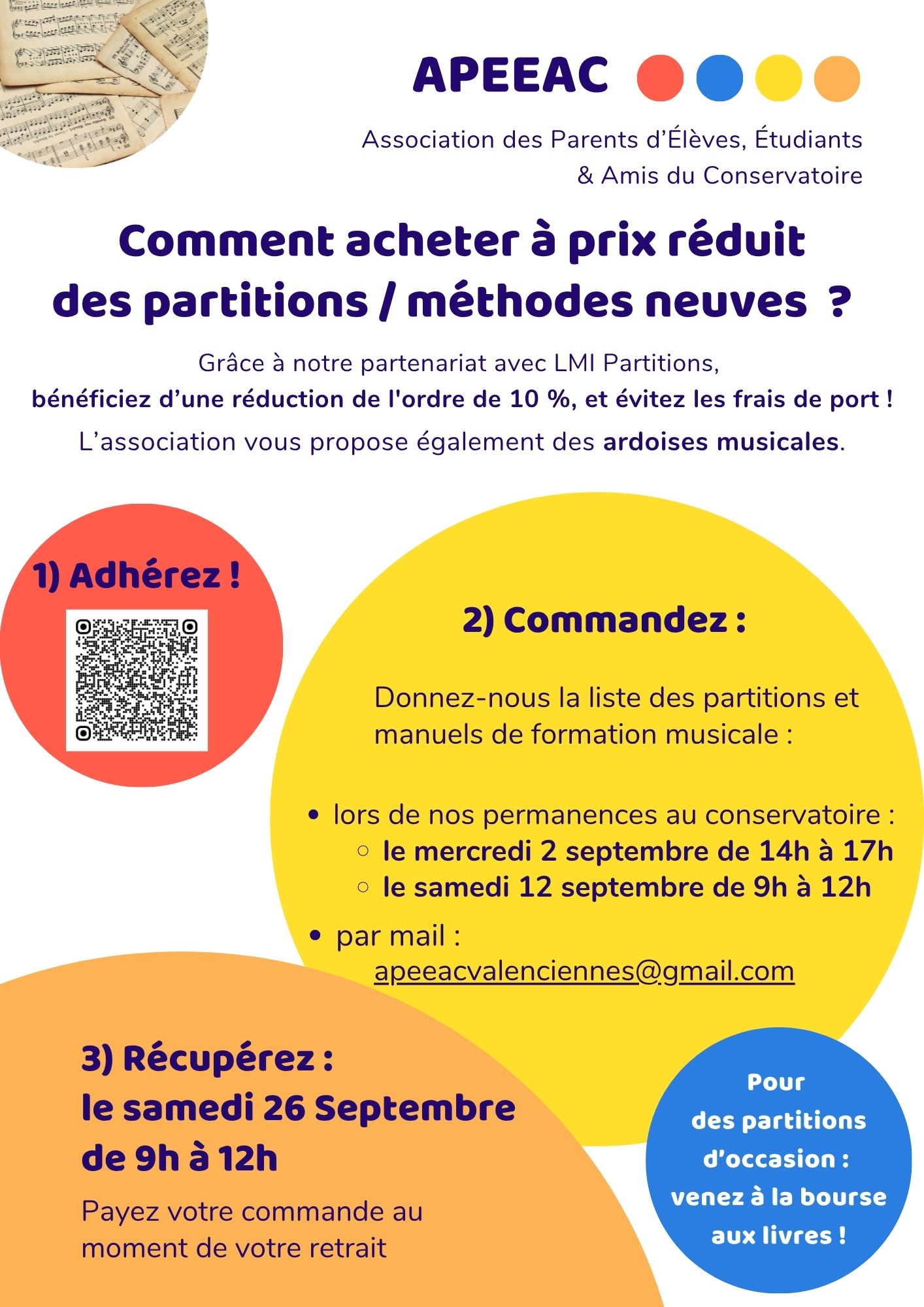 Comment acheter à prix réduit partitions et méthodes neuves? Commandes avant le 12 septembre!
